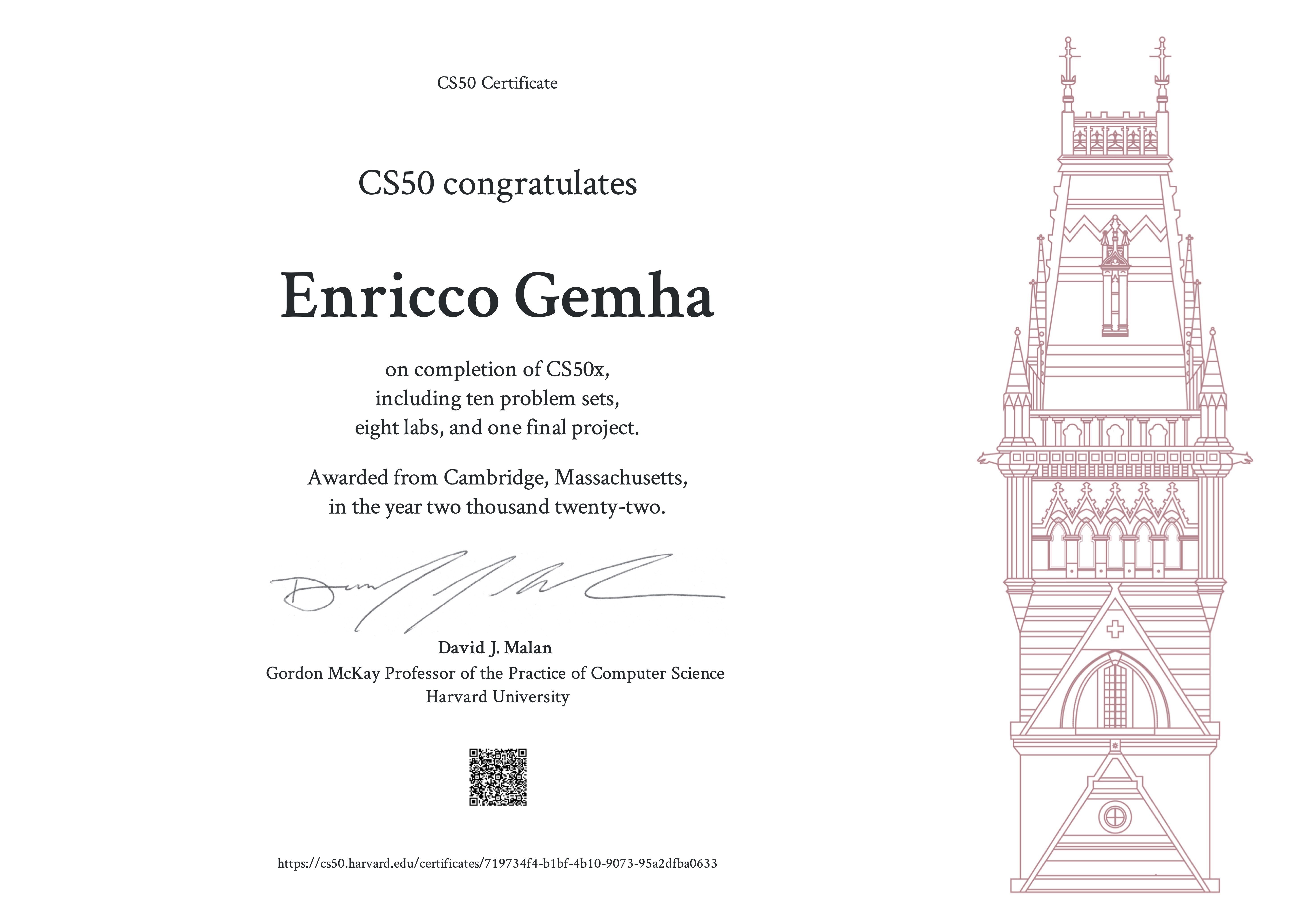 CS50 Certificate